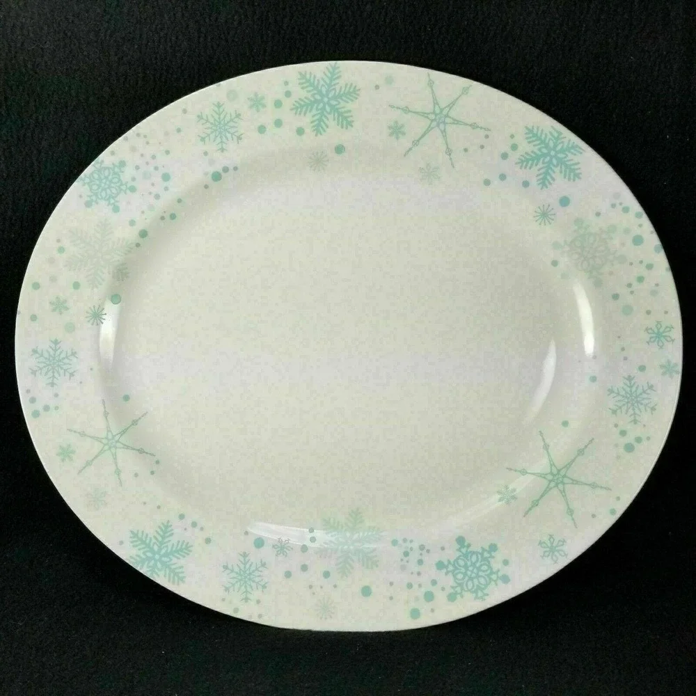 Snowflake‎ Platter Oval Serving Christmas Winter Holiday Dinner